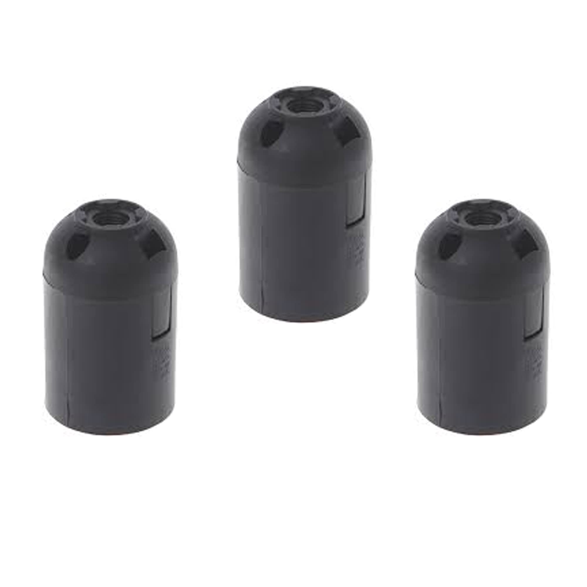 Edison Screw type holder, E27 type for pendants and wall lamps, Home Lighting, Living Room, Dining Room Finish Black Pack Of 3PCS-image-2