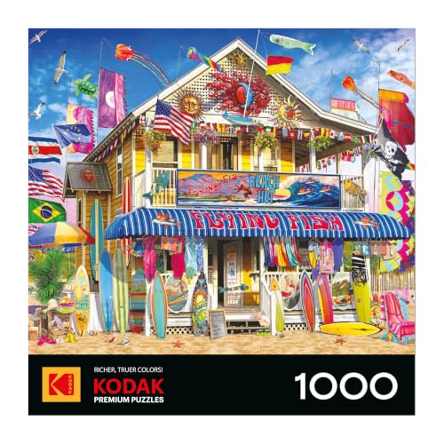 Image of RoseArt Kodak Premium Surf Shack 1000 Piece Jigsaw Puzzle for Adults