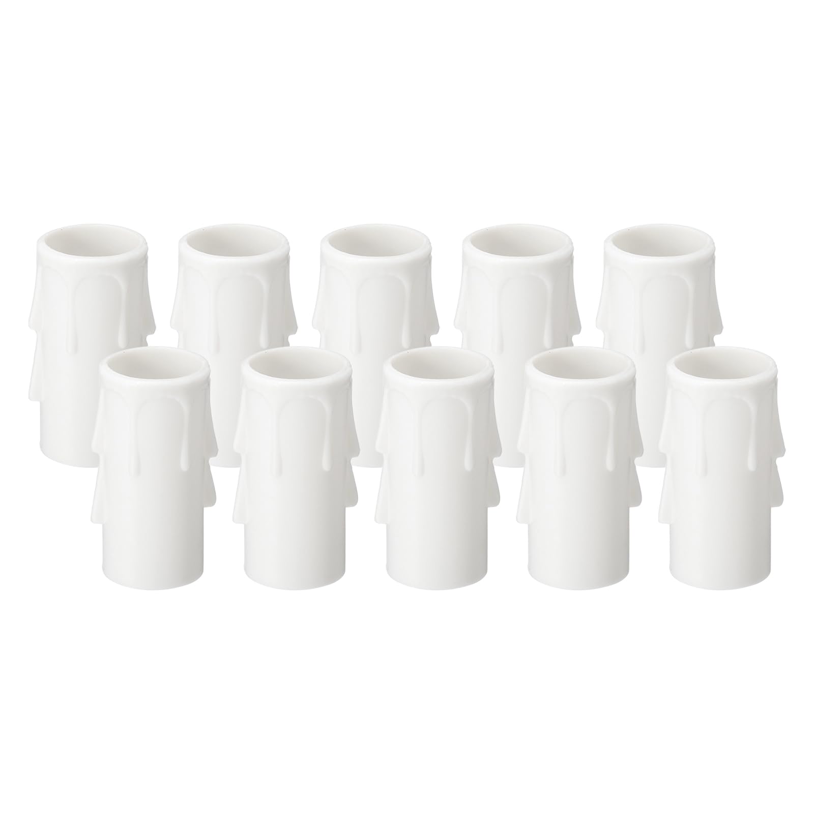 PATIKIL 2 Inch Tall Candle Covers Sleeves, 10Pcs Plastic E12 Chandelier Socket Sleeves Drip Candle Socket Covers Bulb Light Base Holder for Crystal Candle Lamps, White