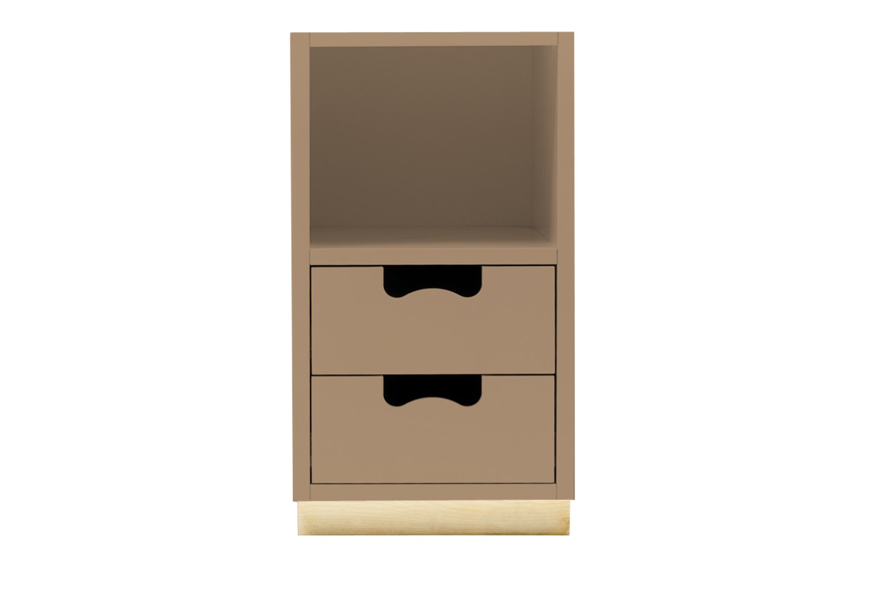 APRODZ Mango Wood Bow Chest of 2 Drawers Storage Cabinet for Living Room | Wooden Sideboard | Light Brown Finish-image-25