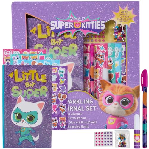 Journal scintillant Super Kitties Disney Junior kit carnet intime fille et garçon avec strass
