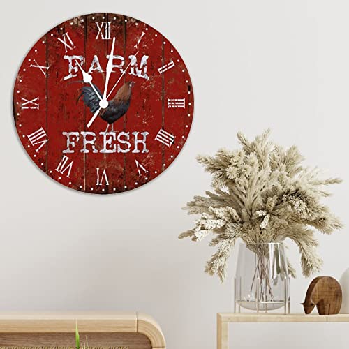 Horloge murale rustique en bois de 38cm pour décorer le salon - 5