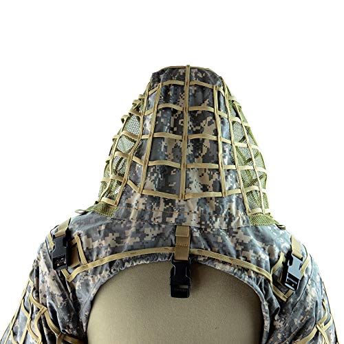 LytHarvest Sniper Ghillie Suit Foundation, Ripstop, Camouflage Tactical Ghillie Hood (ACU)