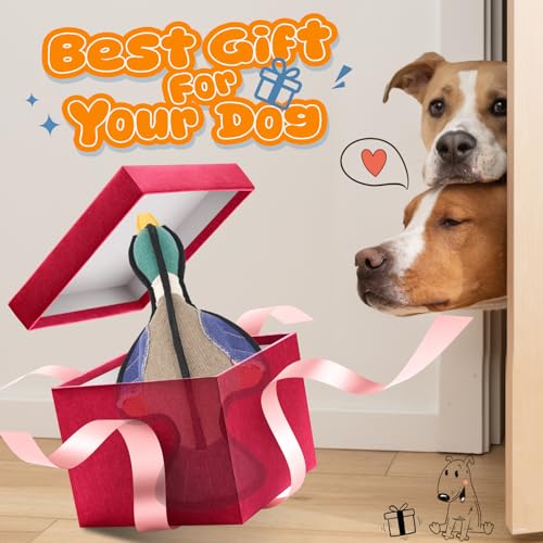 Supet Stuffed Duck Dog Toys for Aggressive Chewers, Durable Plush Dog Toys to Keep Them Busy, Squeaky Dog Toys for Puppies Small Medium Large Dogs