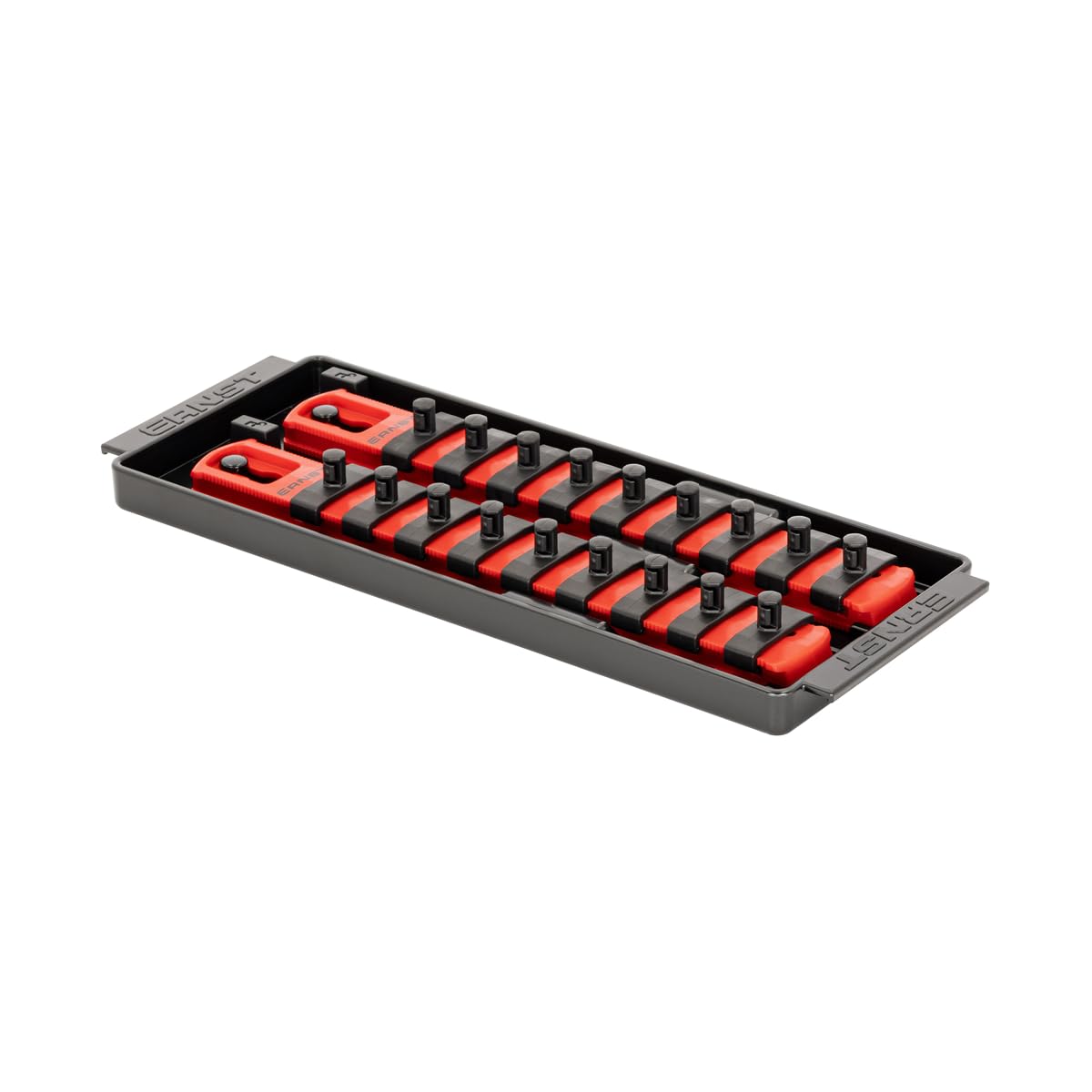 Ernst Manufacturing 8-Inch Socket Boss, 2-Rail Socket Tray, Red - 1/4" Drive
