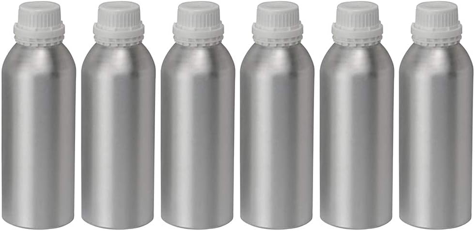 Hunky Dory 6pcs 100ml Multipurpose Anodized Aluminum Empty Bottle with Drop Nozzle & Cap with Seal, for Beauty, Essential Oils, Blends, Skin Care, Travel, Toners, Cosmetic & DIY (Pack of 6)