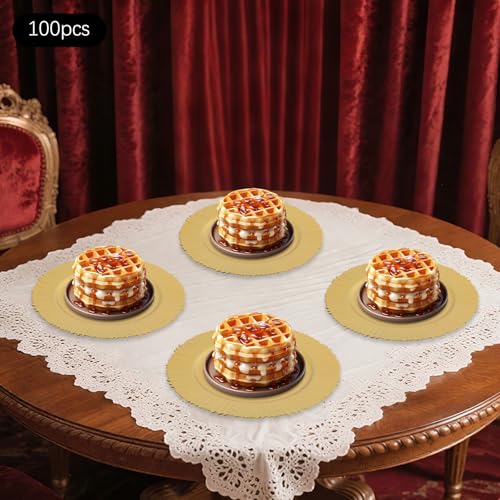 100 Platos Decorativos Redondos Oro 13 Pulgadas Polipropileno miniatura 3