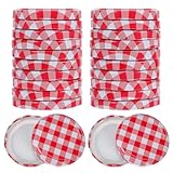 LALAFINA 40 Stück Metall Einmachdeckel 63cm Auslaufsichere Glasverschlüsse für Weithals Einmachgläser Marmeladen und Vorratsgläser Langlebig und Wiederverschließbar