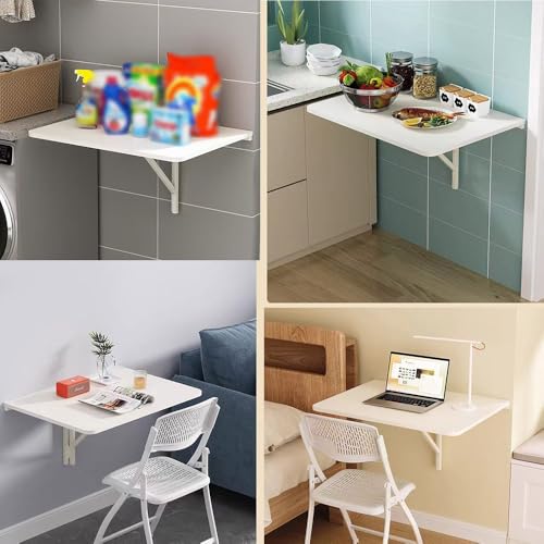Table murale pliable 80x58cm pour optimiser les petits espaces - 8