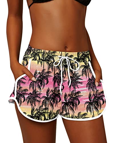 Womens Floral Board Shorts Surfing Loose Fit Athletic Water Sport Swimsuits Shorts Swim Trunks Tropical Sunset 2Xl #TOP3