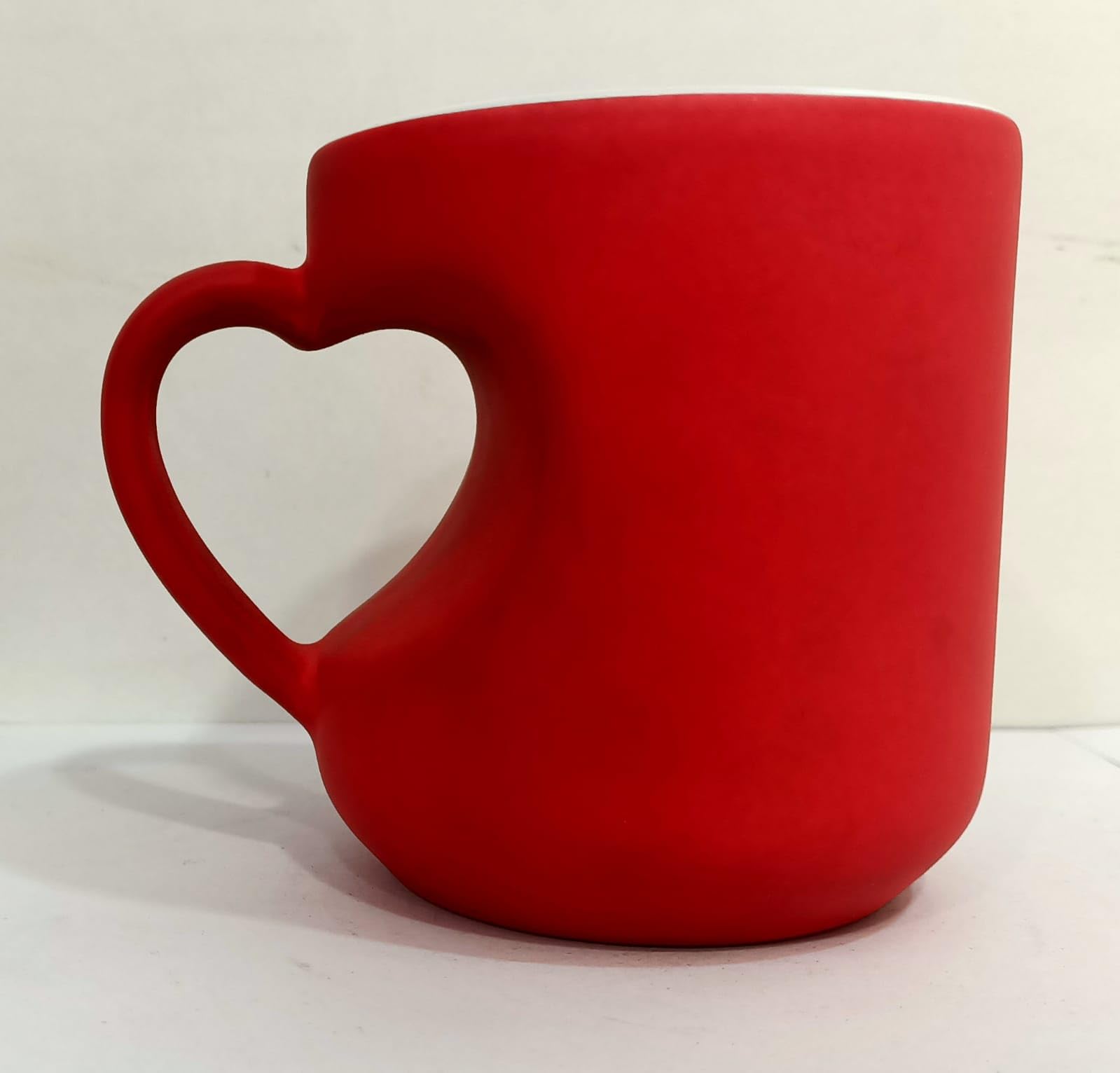 Buy Ceramic 3 Tone Heart Coffee Mug | Plain Ceramic Mug (Colored