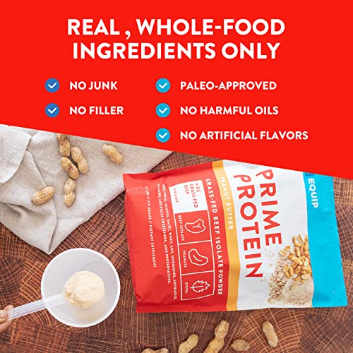 Equip Foods Collagen Powder Unflavored & Prime Protein Powder Peanut Butter - Grass-Fed Beef Prime Protein Powder & Equip Grass Fed Collagen Powder - Gluten Free - Paleo And Keto Friendly #TOP5
