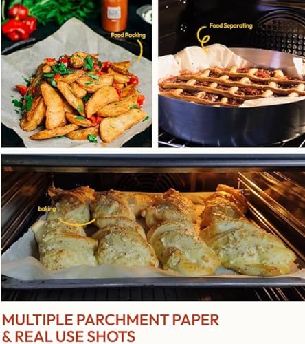 Image of VIN 100% Food Grade Wrapping Butter Paper Roll for Kitchen Use - Non Stick, Greeseproof, Oil-Resistant Baking & Sandwich Burger Wrap Parchment Paper for Cooking,Wrapping (20 Meter)