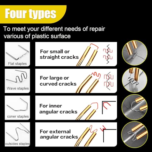 Wrdlosy 200W Plastic Welder, 2000PCS Staples 10PCS Sandpaper, Plastic welding Kit, Plier Custom Carry Case, Plastic Repair Car Bumper Repair Simplicity Of Use - Thumbnail 6