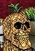 Ebros Hawaiian Tropical Pineapple Golden Skull Figurine 6