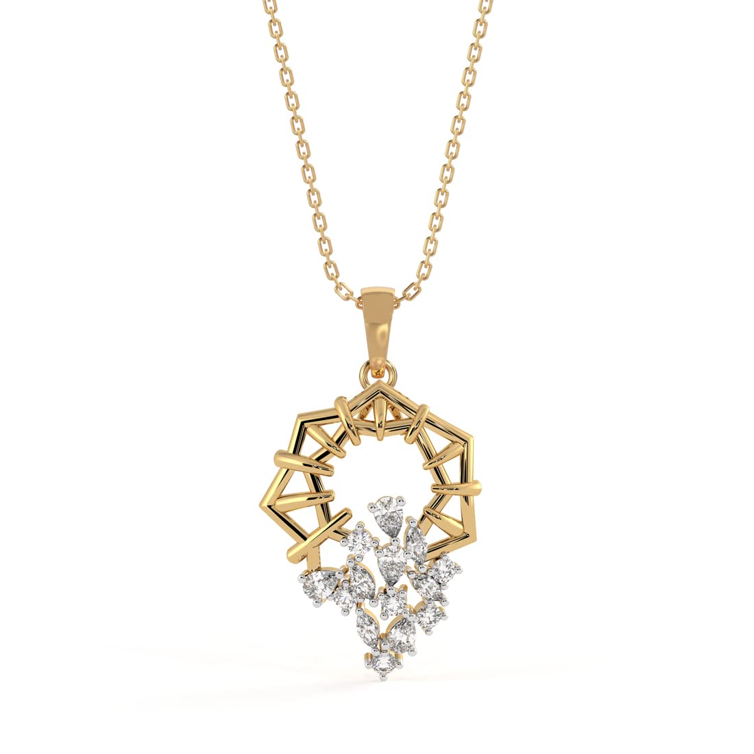 CLARA 925 Sterling Silver Alba Pendant Chain Necklace | Gold Rhodium Plated, Swiss Zirconia | Gift for Women and Girls (B0BD5QCYH6) Amazon Price History, Amazon Price Tracker