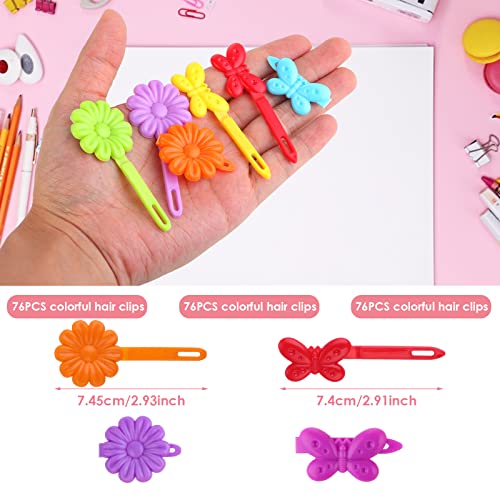 76 Pinzas de Pelo de Plástico con Diseño Infantil Colorido miniatura 6