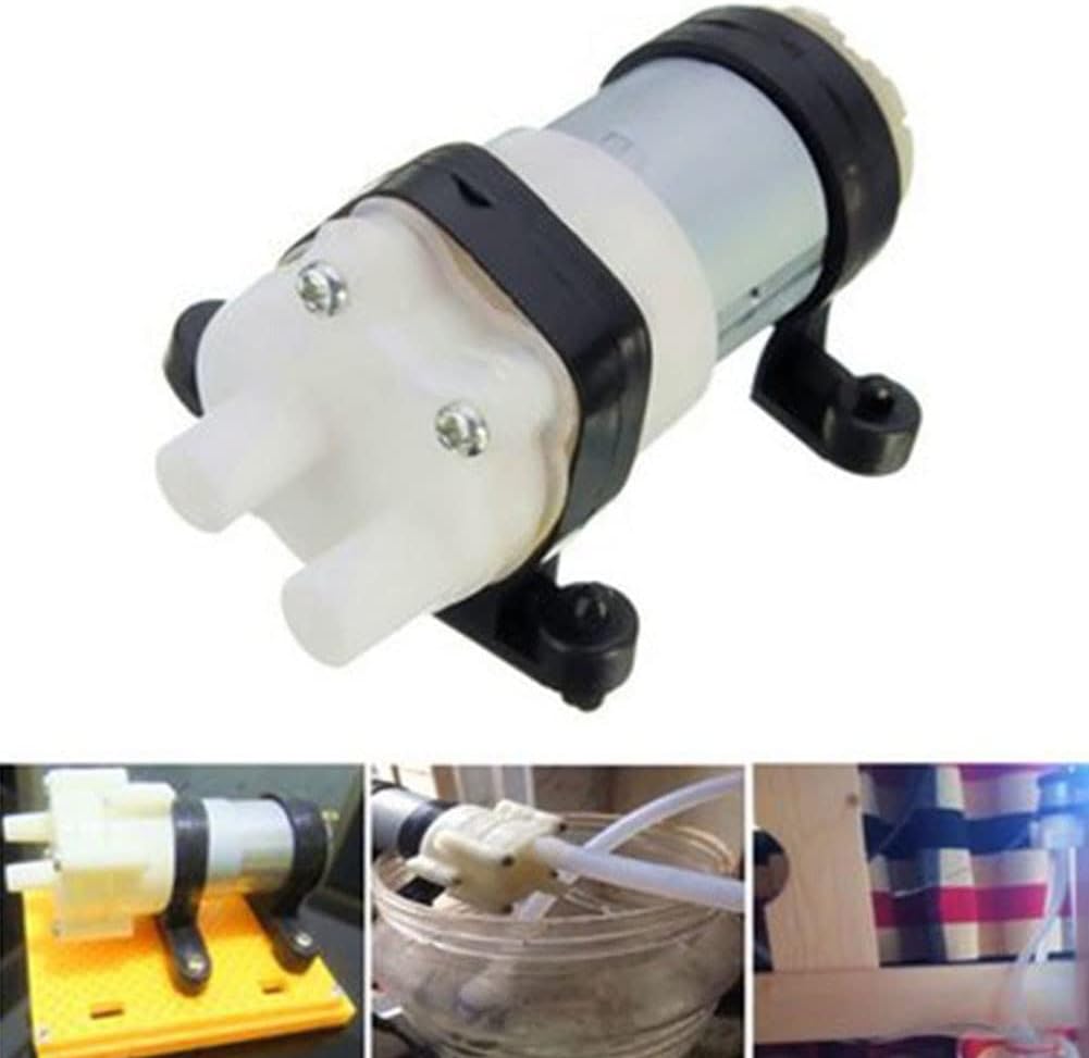 Electric Submersible Pump 12V Mini Fountain Diaphragm Aquarium Pump Oxygen Fish Tank Motor Water Pond DC Air Pump Sump Pump (Color : White)