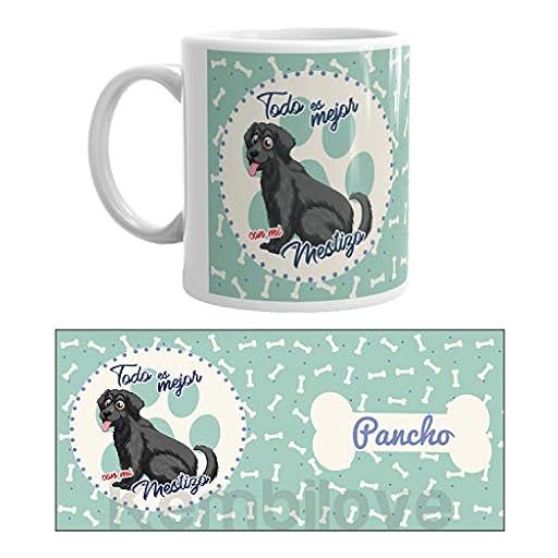 Kembilove Taza de Desayuno Personalizada con Foto de Perro Mestizo - Taza de Café y Té para Mascota - Cerámica Impresa | Ya disponible en tu tienda friki favorita! En mundofriki.es!