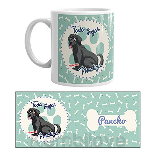 Kembilove Taza de Desayuno Personalizada con Foto de Perro