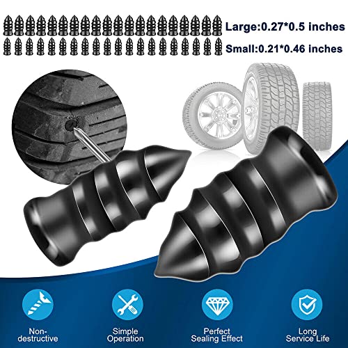 Image of 80PCS Tire Repair Rubber Nail Car Tire Repair Screw in Rubber Plug Nail Vacuum + Screwdriver Tool w /Box
