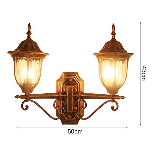 Lumière murale Antique industriel E27 en métal traité pour façade de villa - 8