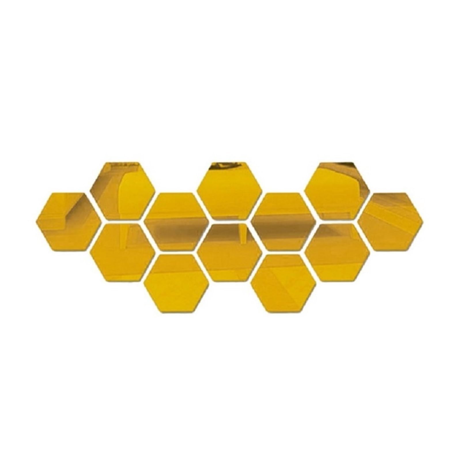 Hexagonal Mirror Wall Sticker 6/12pcs 3D Mirror Wall Sticker Hexagon Decal Home Decor DIY Self-Adhesive Mirror Decor Stickers Art Wall Decoration 150mm Large(12PCS Gold,S 80x70x40mm)