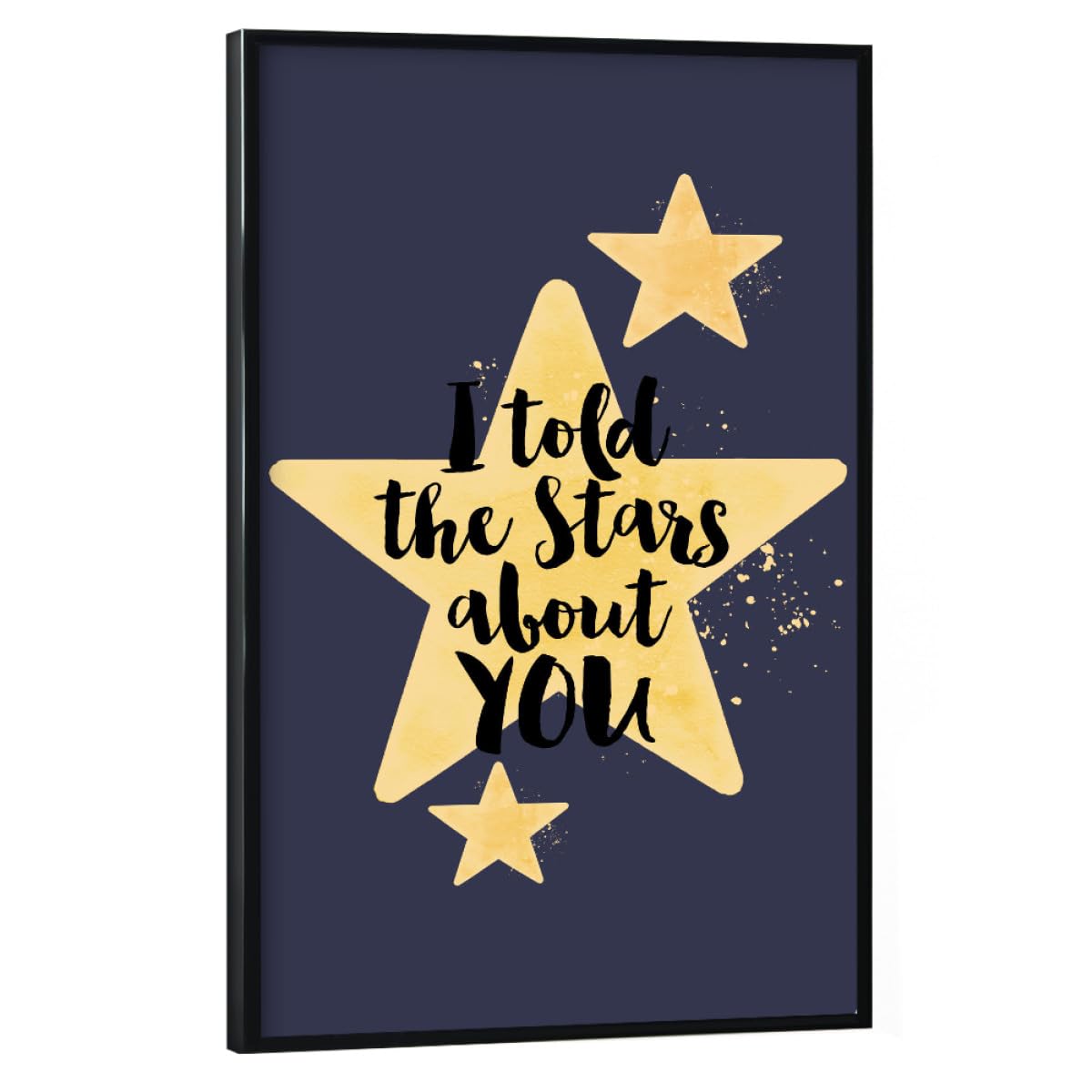 artboxONE Poster mit schwarzem Rahmen 60x40 cm Bild Kinderzimmer Für Kinder I told the stars - Bild star stern