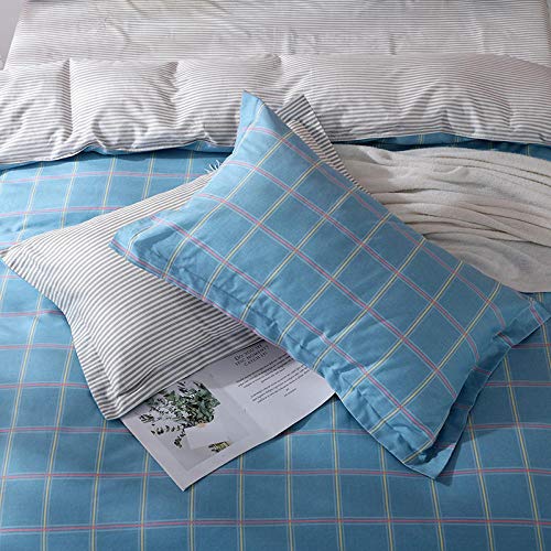 Pillowcase 123 Funda de Almohada de algodón con Cremallera Invisible, antibacteriana y Duradera, Funda de Almohada antiácaros Lavable a máquina, Juego de 2 Piezas, Juego de 2 Piezas_48 * 74 cm