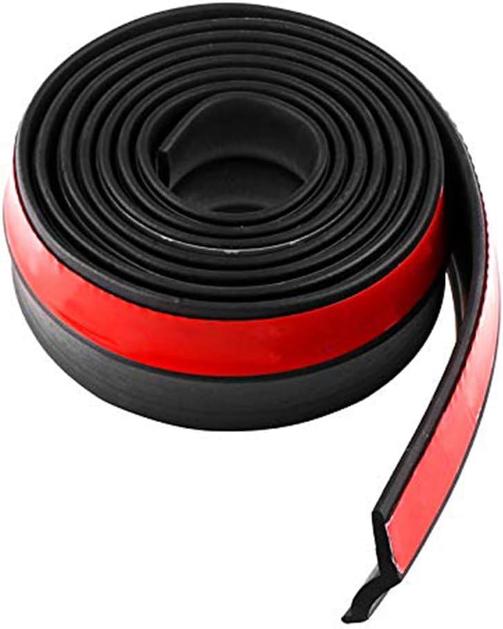 Lemonbest Universal 2.5M Car Front Bumper Lip Splitter Spoiler Rubber Skirt Protector Body Trim 8.2ft (Black Protector)