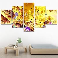 SIGNWIN 5 Panel Canvas Wall Art Modern Art Dramatic Fish Jellyfish Marine Life Multicolor Nautical Photography for Home Decorations Ready to Hang - 60
