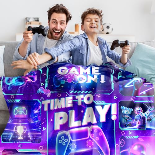Gaming Blanket for Boys Girls, Gamer Blanket Gamer Gift for Men Women, Soft Game Blanket for Gamer Room Decor - Image 4