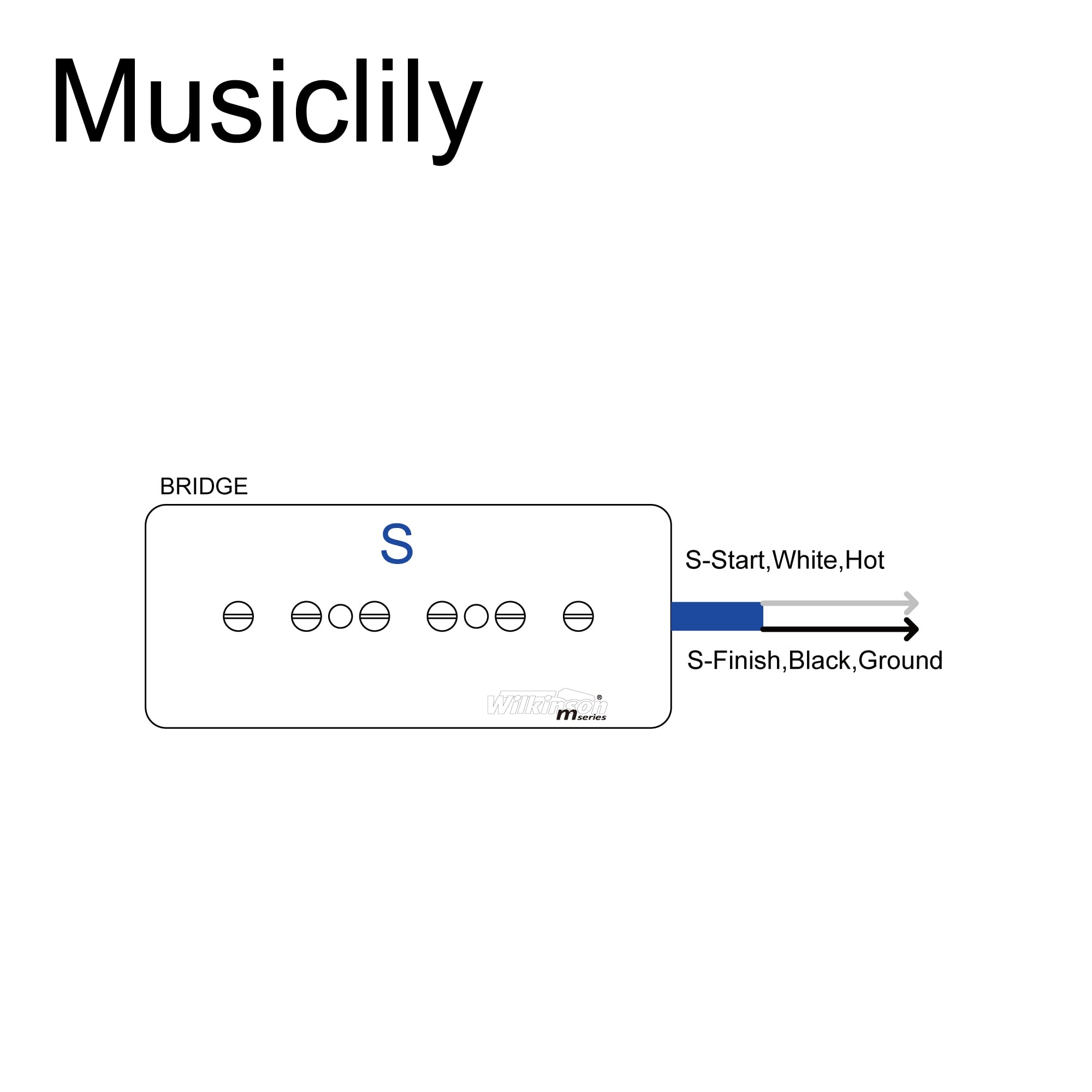 Wilkinson WO90 Ceramic P90 Soapbar Bridge Pickup for Les Paul SG Electric Guitar Black - Image 3
