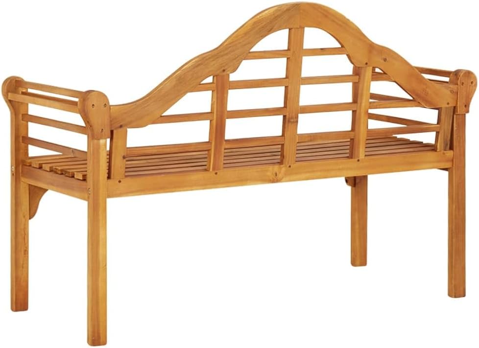 Garden Bench Brown Solid Acacia Wood Medium Ergonomic,Rustic Acacia Wood Garden Bench for Outdoor & Indoor Use Patio Furniture