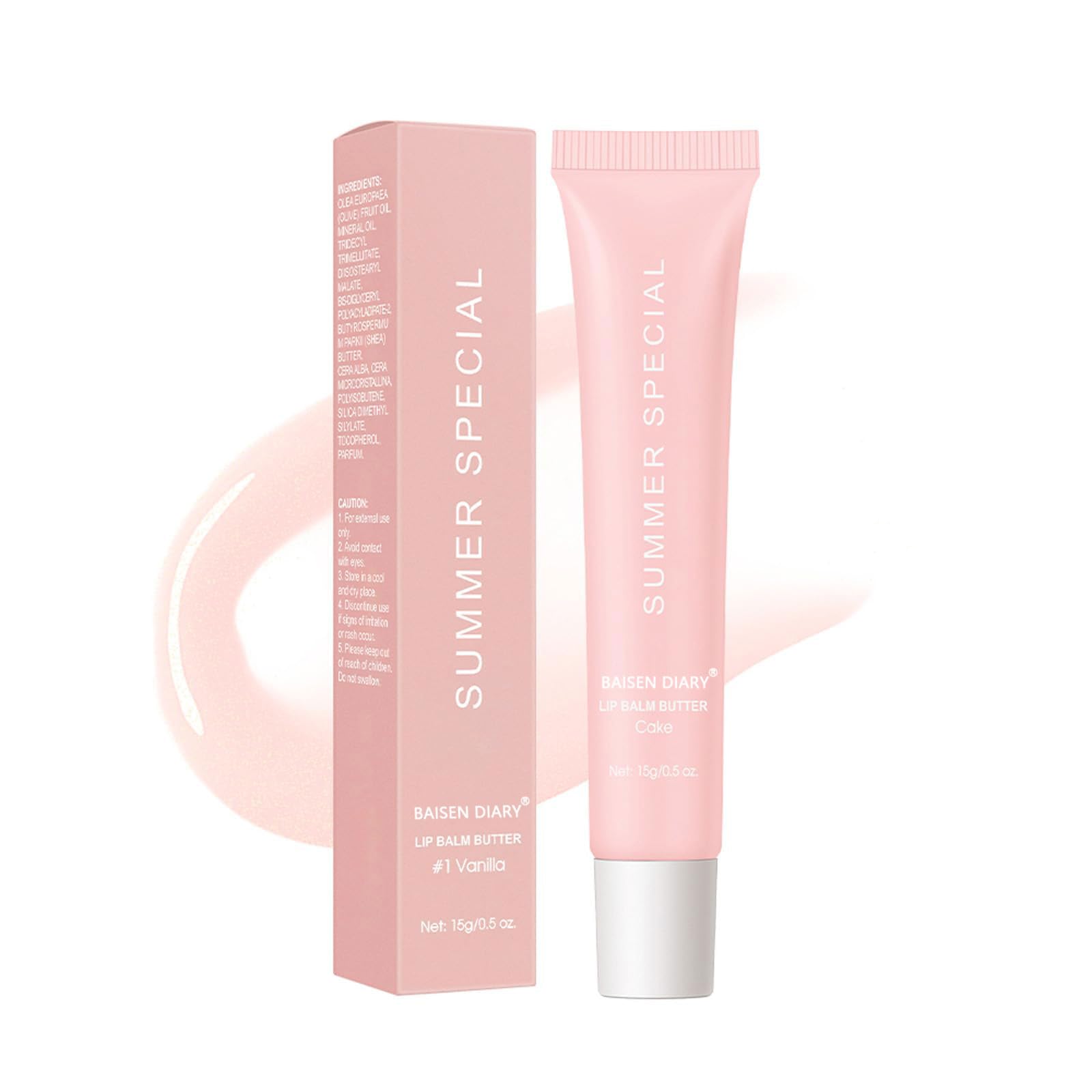 Summer Special Lip Butter Balm - Ultra-Hydrating, Nourishing Lip Care with Natural Ingredients, Shea Butter & Olive Butter, Soothes & Softens Dry Lips (#4 Cake (glitter))