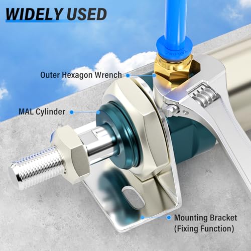 Image of TAILONZ Blue 6mm Tube OD x M5 Straight Push to Connect Fitting 10pcs