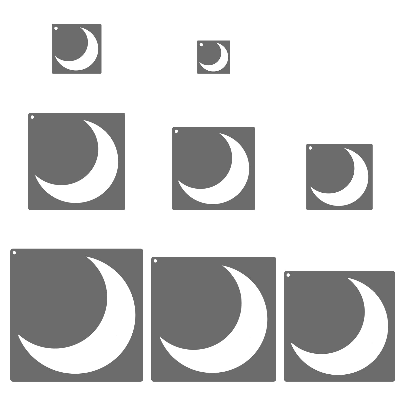 PATIKIL Moon Stencils, 16 Pcs Moon Painting Stencil Reusable Plastic Kit for Painting on Wall, Wood, Fabric