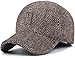Decorative_ beauty Casquette de Baseball à Visière en Tweed de Laine et Laine d'hiver pour Hommes avec Cache-Oreilles Pliés et Boucle en Métal Plus Chaude (1-Café)