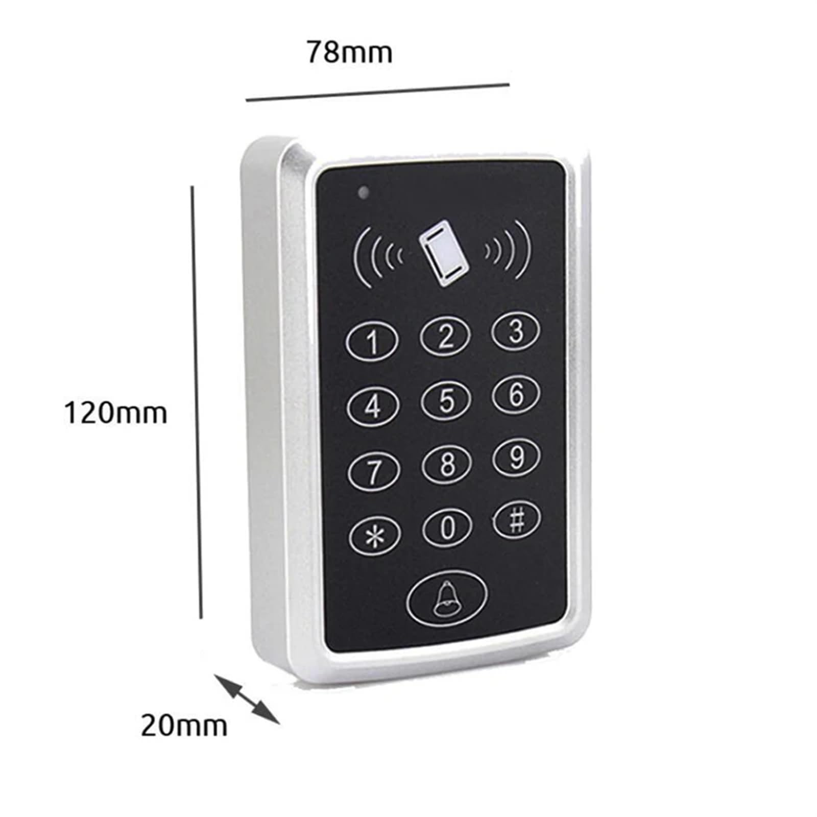 Controlador de Acceso, Teclado de Control de acceso RFID resistente al agua, 125KHz, cubierta impermeable for exteriores, lector de tarjetas EM, 10 Uds., llaveros for de Control de acceso de puerta(Ac