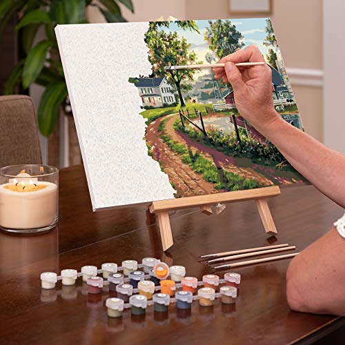 Ledgebay Paint By Number For Adults Framed Canvas: Beginner To Advanced Number Painting Kit - Kits Include Acrylic Paints, (4) Brushes & Tabletop Easel (The Road Home, 16" X 20" Framed) #TOP1