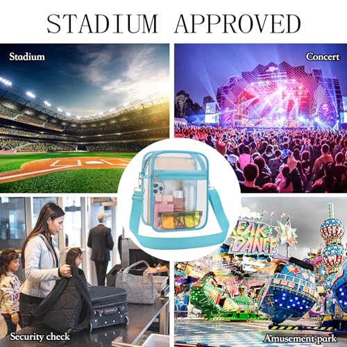 Image of USPECLARE Clear Purse Stadium Transparent Messenger Bag Stadium Approved for Men and Women Clear CrossBody Bag