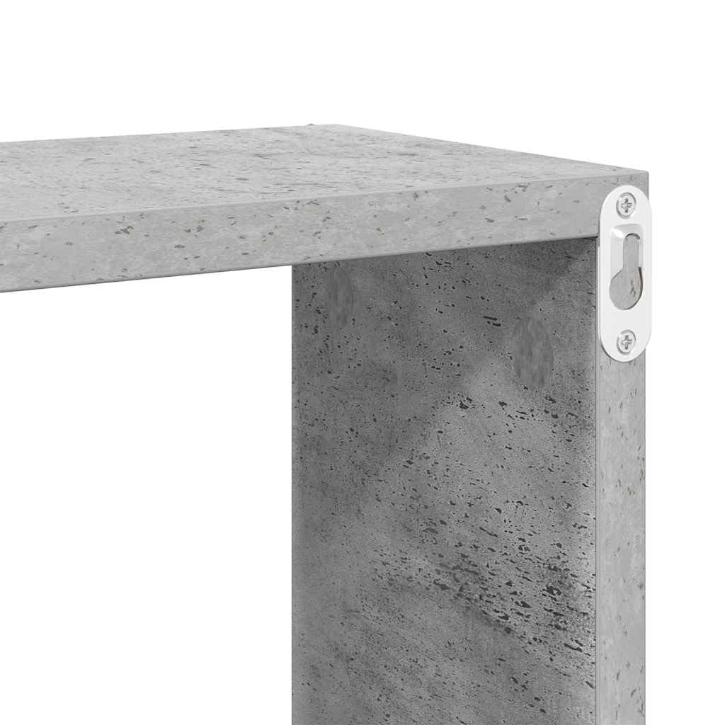 vidaXL Étagères Murales Cube 6 pcs, Supports Suspendus, Tablettes Flottantes, Meubles de Salon Salle de Séjour, Gris Béton Bois d'Ingénierie