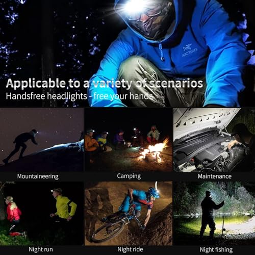 DARKBEAM COB Floodlight Headlamp USB Rechargeable with Red Light, 2000 Lumen LED Headlight - Car Maintenance and Night Construction 6-10 Hours Long Battery Life image 9