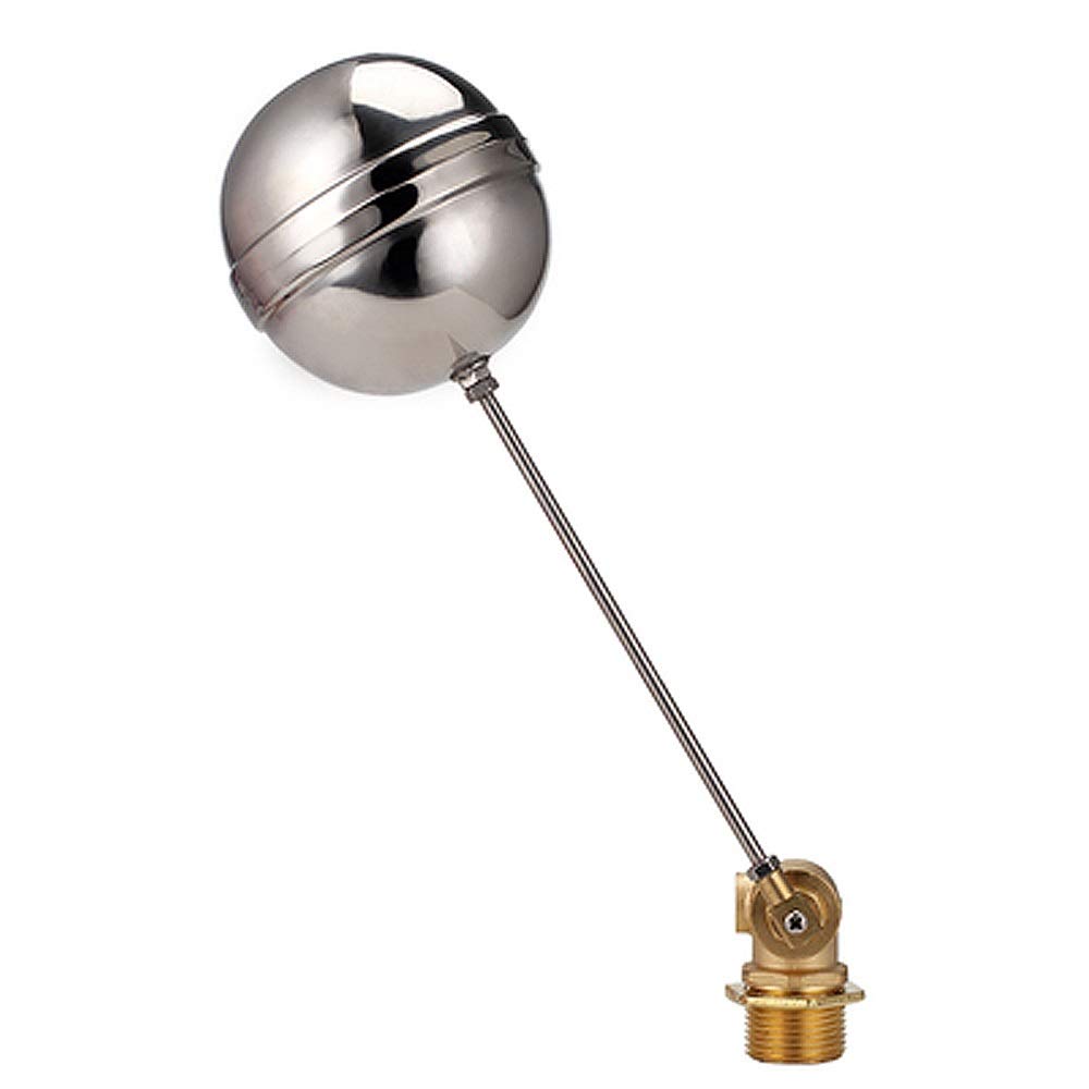 DN15 DN20 DN25 Brass/Stainless Steel Float Valve Quick-Open Floating Ball Control Ceramic Core for Water Tower/Cistern(Brass Type,DN20)