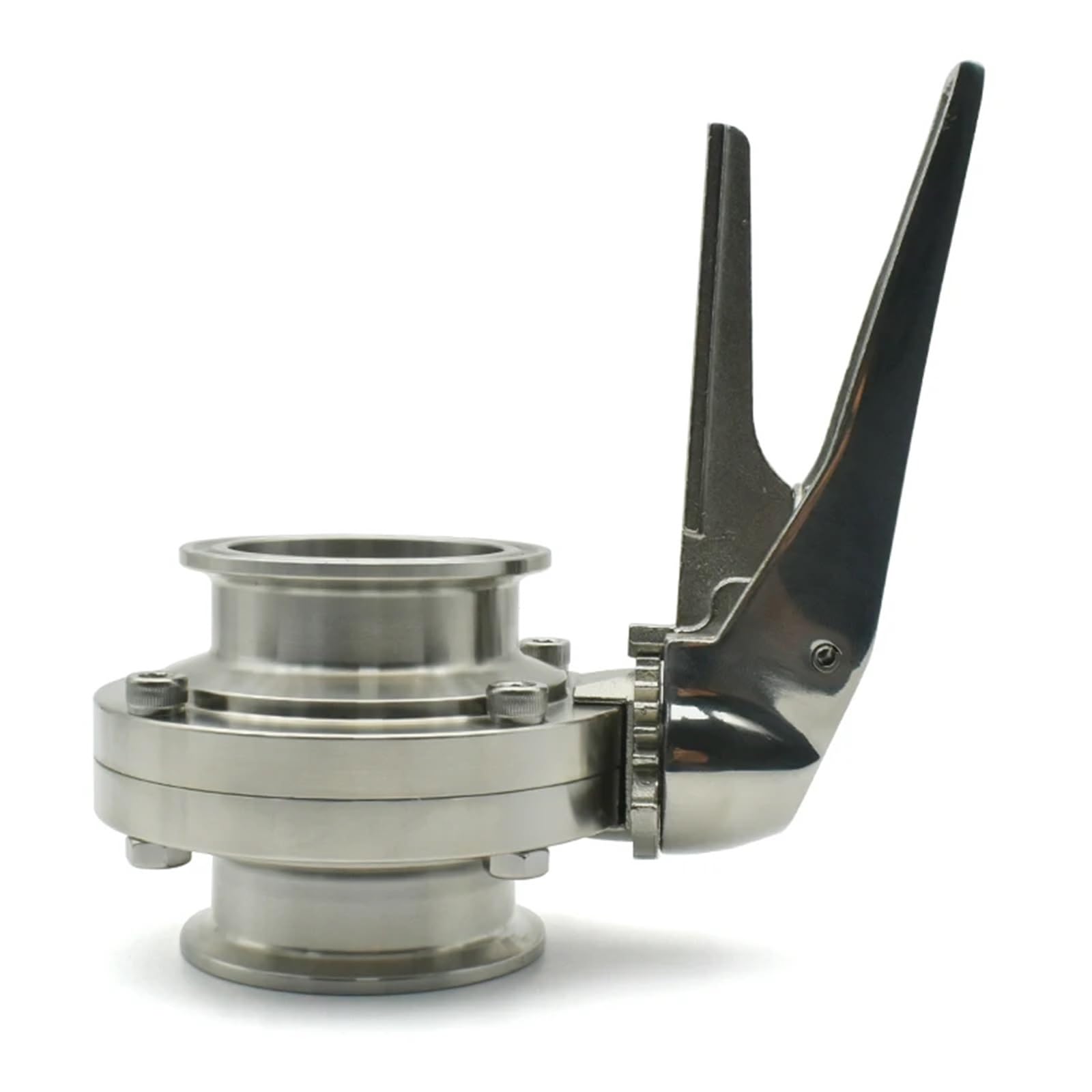 Valves Papillons Vanne papillon 3/4" 1" 1,5" 2" 3" 4" en acier inoxydable 304 avec déclencheur et contrôle de débit(25mm Ferrule 50.5)
