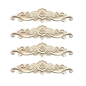 Zasiene Holzornamente 4 Stücke Holzschnitzerei Applique