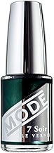 MODE Pearly Dark Green Black Emerald Nail Polish Color, Long Wear Chip Resistant Manicure, Strengthening UV Protection, ProWide Contour Brush, Vegan, 7 Soir Le Vernis Nail Lacquer, Velvet Cabaret