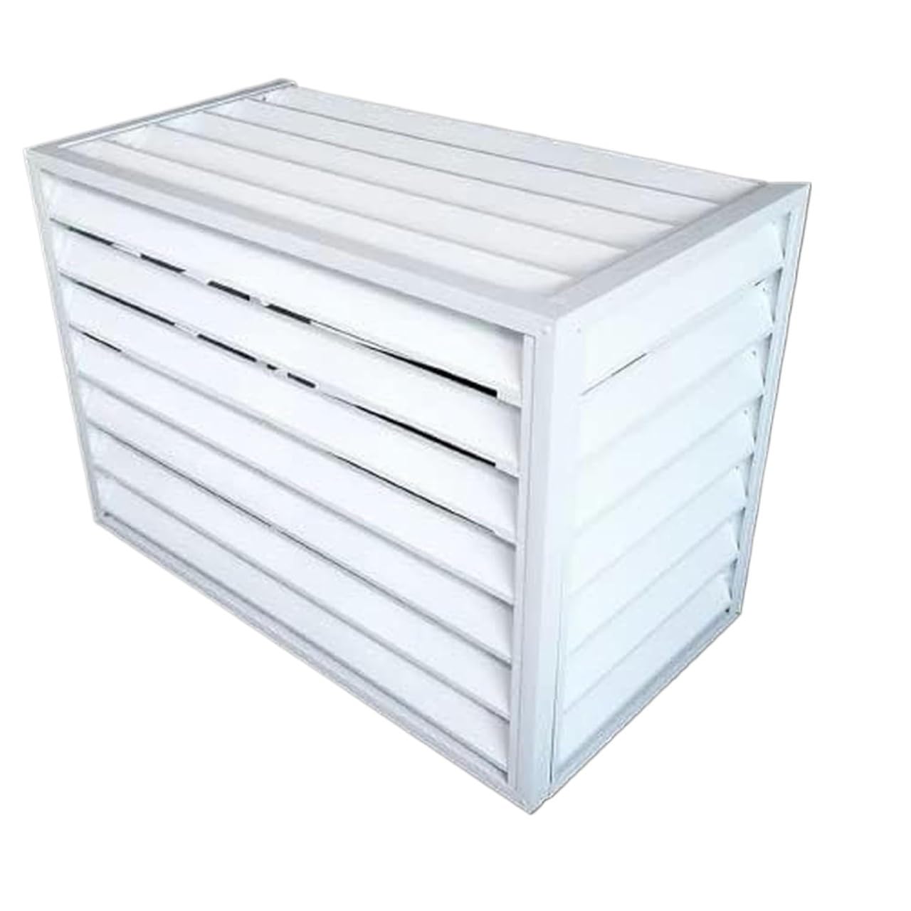 Athuah White Louver Roof Air Conditioner Fence For Outside Units,Dustproof And Waterproof, Suitable For Indoor And Outdoor(,110*60*80Cm)