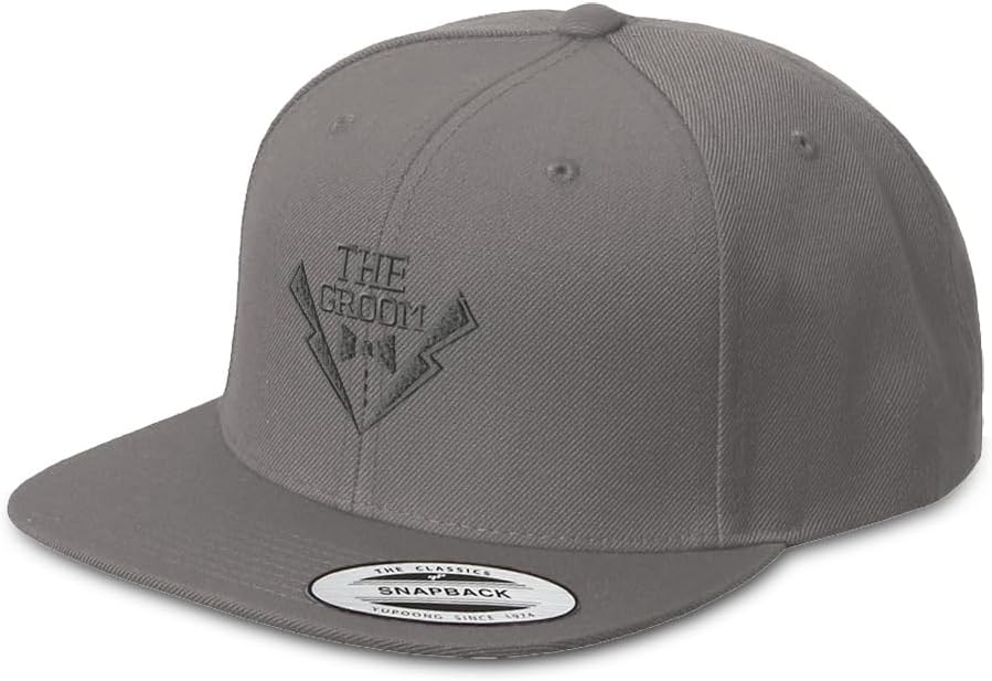 Speedy Pros Snapback Hat for Men Flat Brim Hats The Groom Embroidered Flat Bill Hat Acrylic