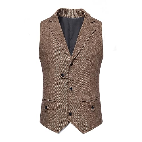 Zeiyignr Men's Suit Vest Business Formal Dress Waistcoat Prom Wedding Party Vests V Neck Solid Color Vest for Suit or Tuxedo2